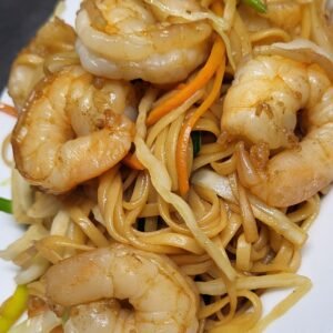 Nouilles sautées aux crevettes