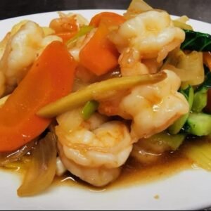 Crevettes aux légumes